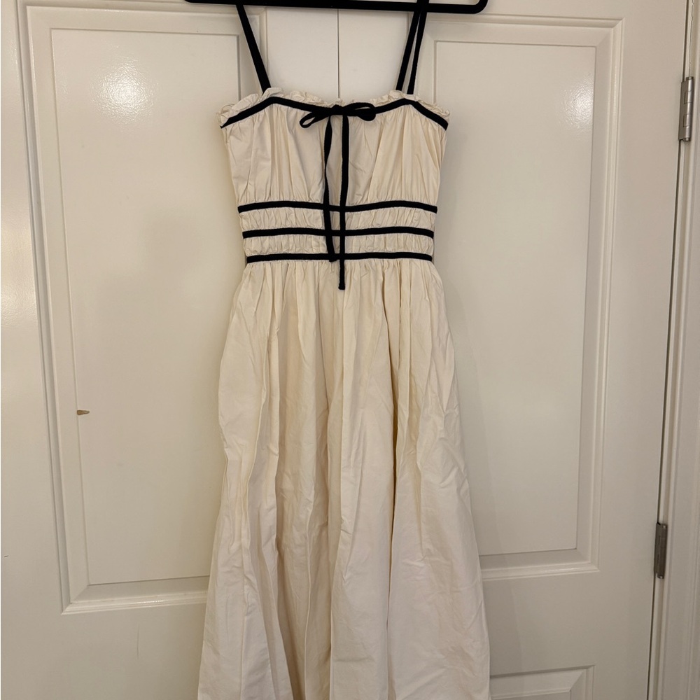 Cream dress with black accents